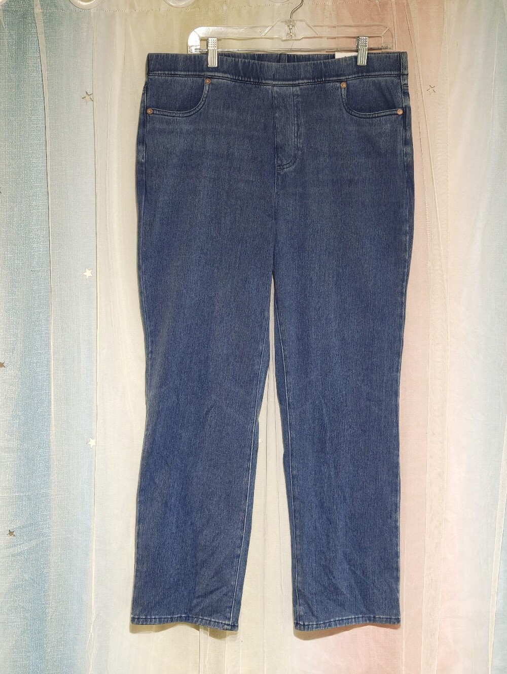 Lands' End NWT Denim Mid Rise Women's Dark Blue Straight-Leg Jeans